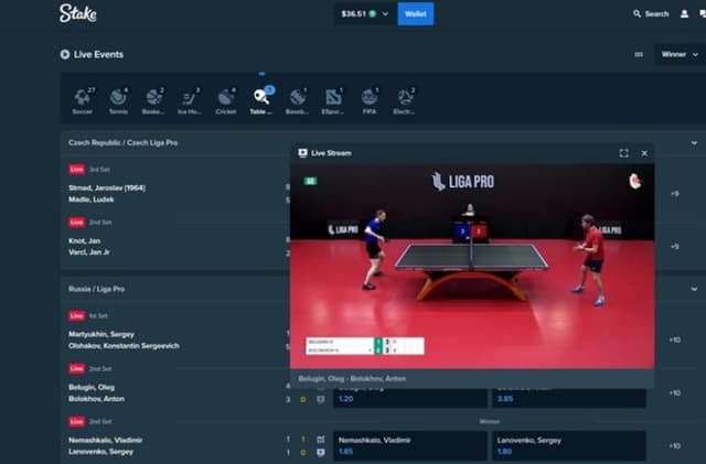 Table Tennis Live Streaming